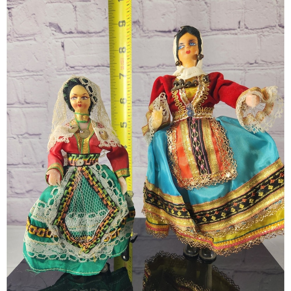 2 Vintage Collectibles Figurines Dolls Hand made In Greece Spain